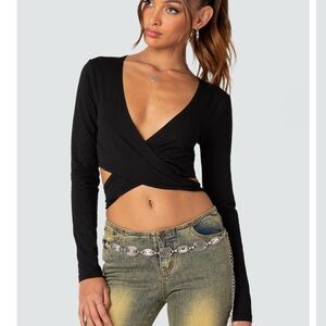Edikted Layla Wrap Crop Top